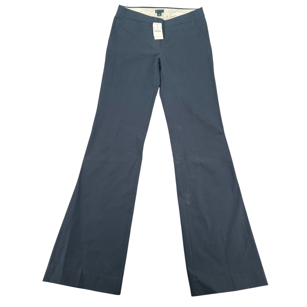 J.Crew Navy Blue City Fit Wide Leg Flare Trousers Pants 4T New 13775 - Picture 3 of 8